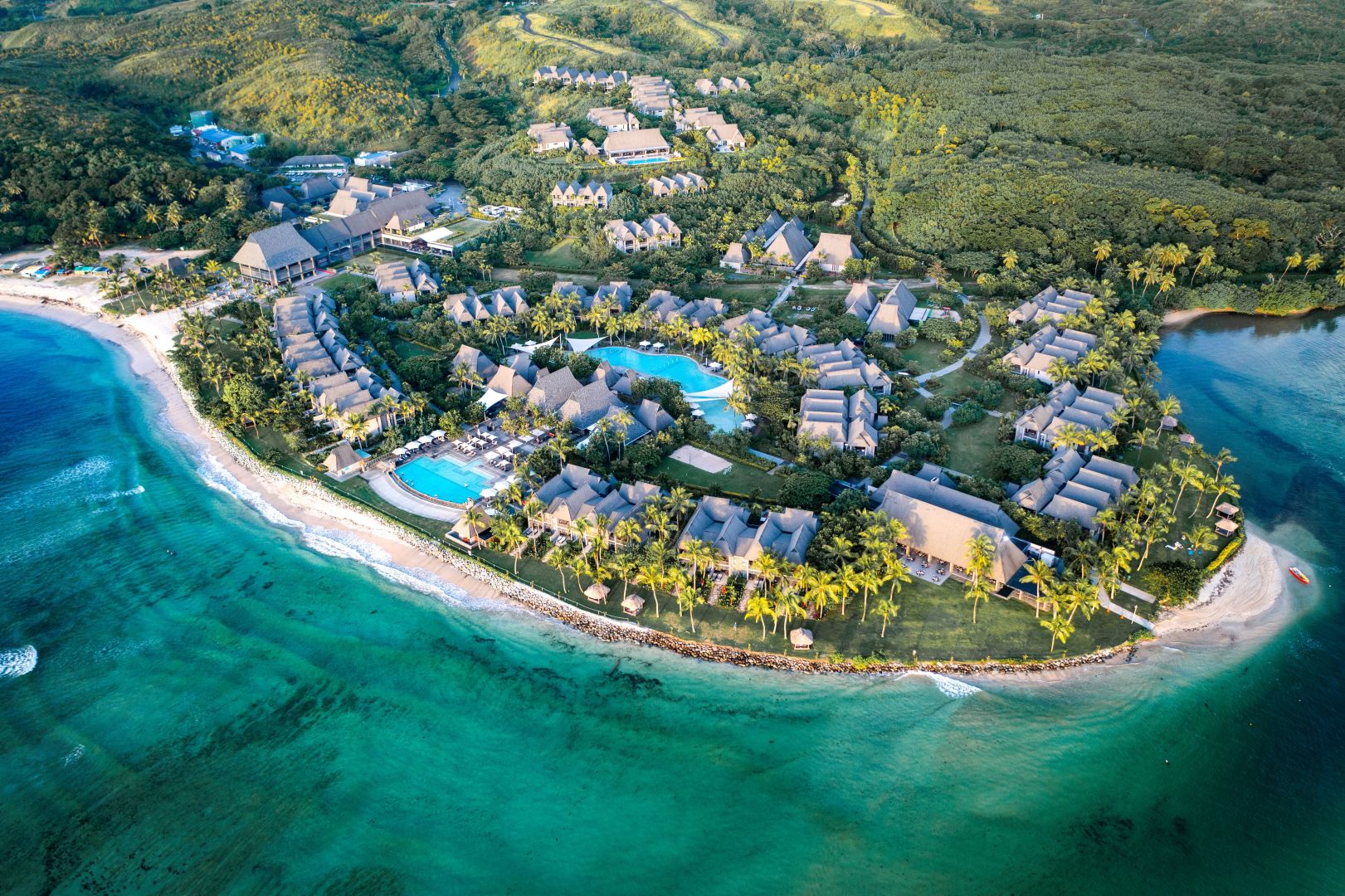 Aerial view of InterContinental Fiji Golf Resort & Spa on Natadola Bay